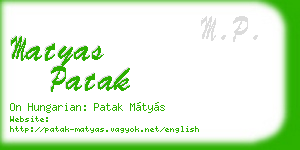 matyas patak business card